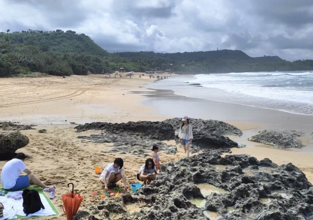 baisha white sand beach after typhoon