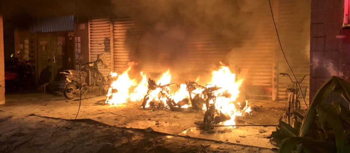 Hengchun Man Throws Molotov Cocktail in Fight, Causing a Big Fire