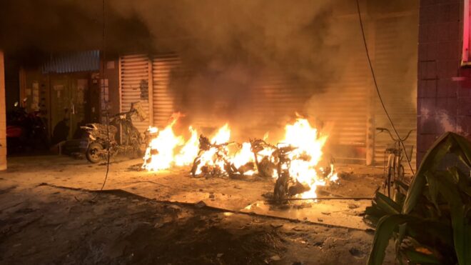 Hengchun Man Throws Molotov Cocktail in Fight, Causing a Big Fire