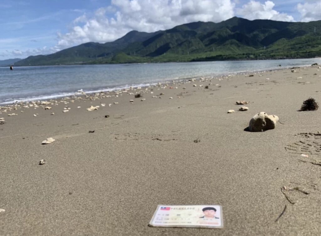 During the beach cleanup, you can find all sorts of things, even an ID card.