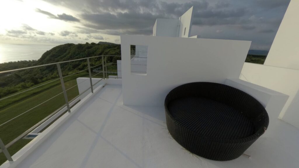 lounge chair on the roof of ocean paradise resort