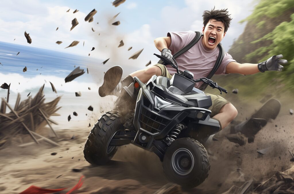 tourist falls off ATV in Kenting